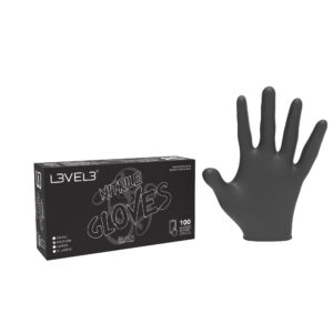 LV3 NITRILE GLOVES (BLACK)