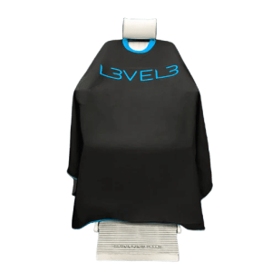 Cape With Rubber Neck Black With Blue Trim L3VEL3