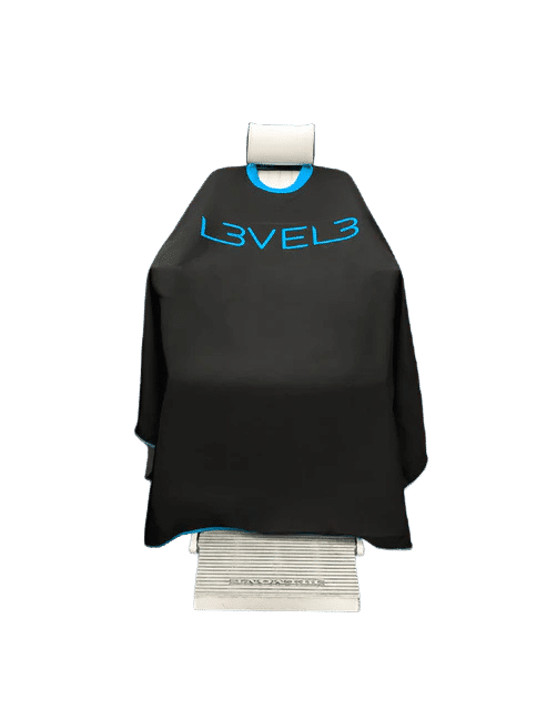 Cape With Rubber Neck Black With Blue Trim L3VEL3