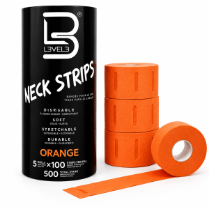  Tiras de Papel Protector para Cuello (Naranja – Paquete 5 Rollos / 500 Pzs)